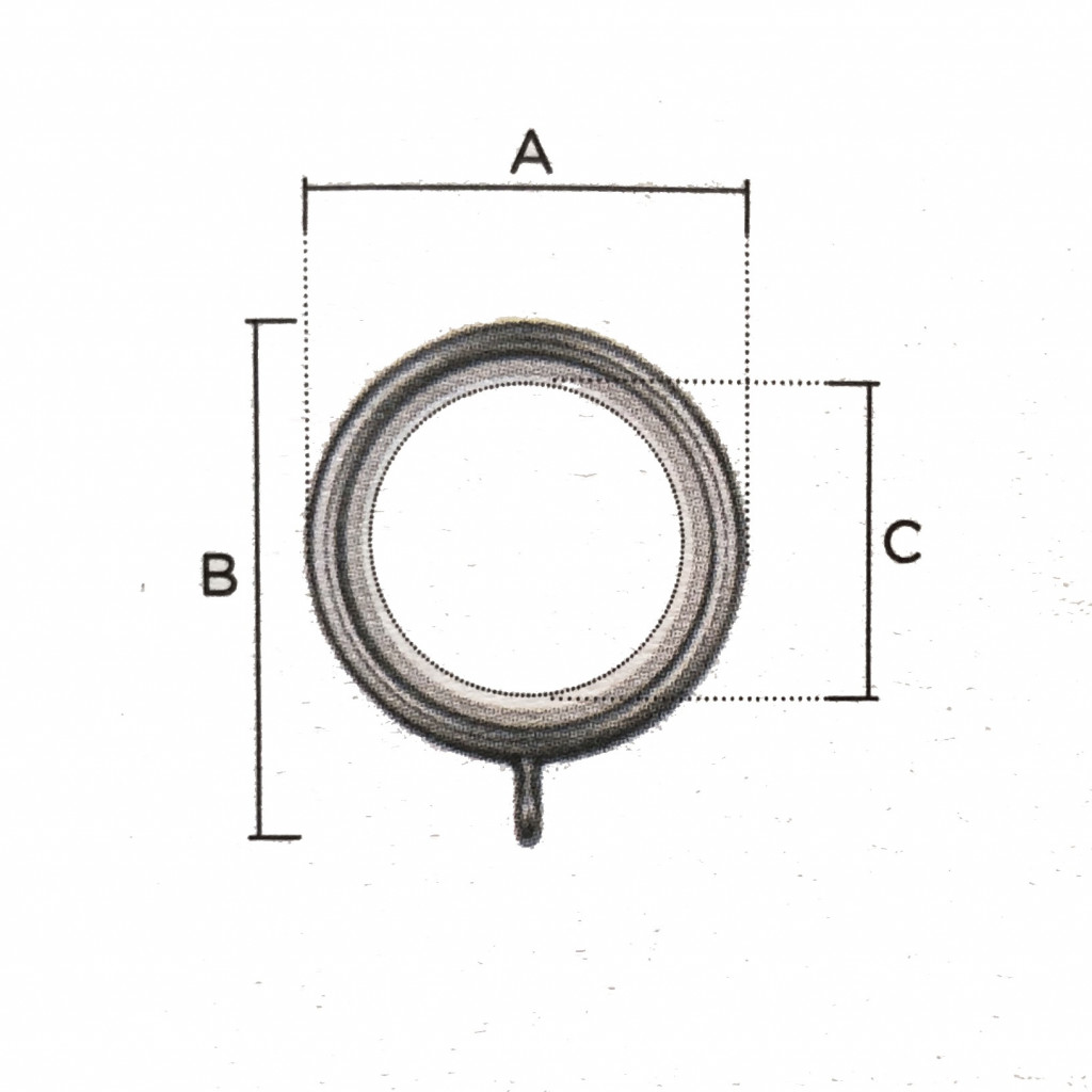 anello per tende a pacchetto, in nylon trasparente misura esterno circa d  14,5 x 18,5 mm interno 8 mm - Lo Spillo supermerceria