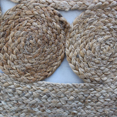 Round jute 233 rug for rustic kitchen and living room