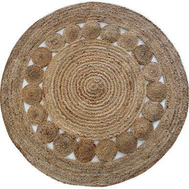 Round jute 233 rug for rustic kitchen and living room