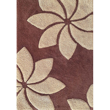Loto bathroom rug in cotton with embossed flowers