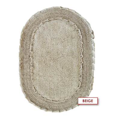 Estro beige 100% cotton bathroom rug