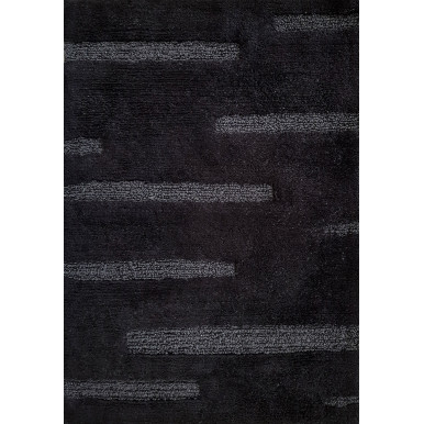 Bathroom rug Lines 100% black cotton