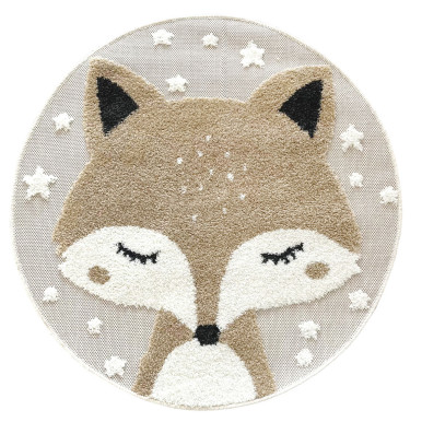 Children's bedroom rug with fox print
