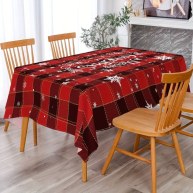 Polyester Christmas tablecloth 140x260 cm