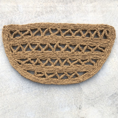 Hand-woven natural coconut fiber doormat