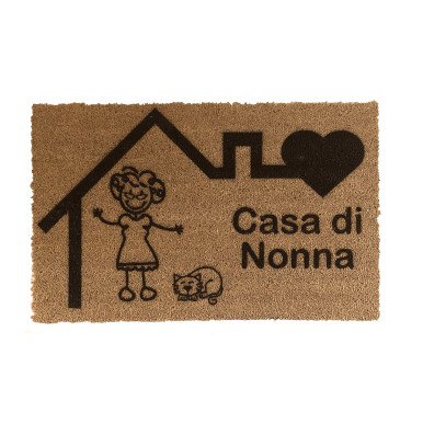 Zerbino In cocco naturale personalizzato "Casa di nonna" cm 80x50