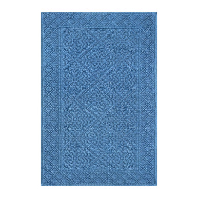 Stintino sky blue 100% cotton bathroom rug