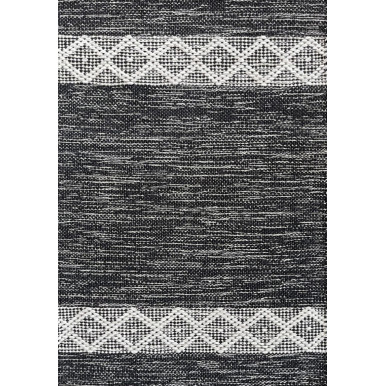 Embroidered bathroom rug in grey 100% recycled cotton