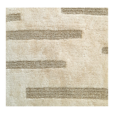 Bathroom rug Lines 100% beige cotton