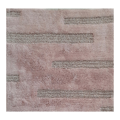 Bathroom rug Lines 100% pink cotton