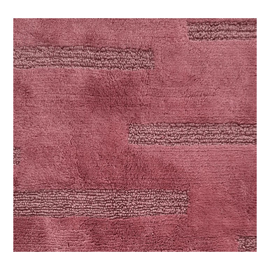 Bathroom rug Lines 100% raspberry cotton